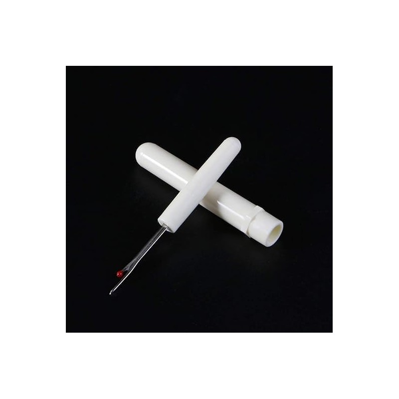 2 Pcs White Pointed Seam Ripper, Sewing Tool, Plastic Handle,