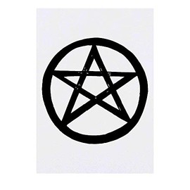 'Pentagram Star' Temporary Tattoo - Water Resistant, Skin-Safe, Non-Toxic Transfer (TO00025591)