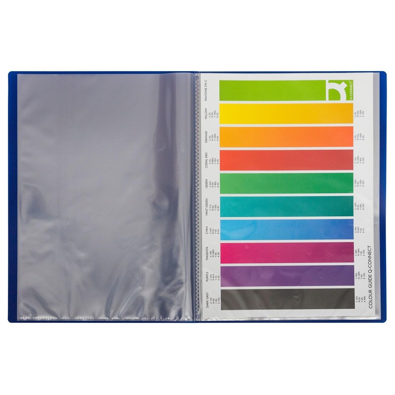 Display Book Q-CONNECT PP A4 380 Micron 20 Pockets Blue/Document