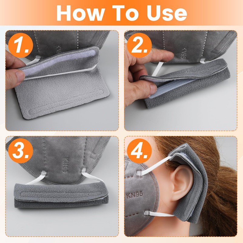 STSTR 4Pcs Nasal Cannula Ear Cushions, Breathable Oxygen Ear Protectors