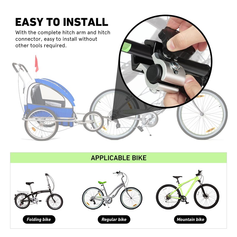 VORCOOL Universal Bicycle Towing Hitch Aluminium Alloy Left Bicycle Towing