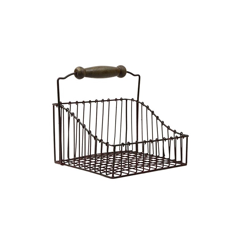 Treasure Gurus Rustic Metal Wire Storage Bin Basket Napkin Holder