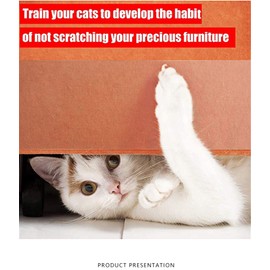 WANGCL Anti-Scratch Cat Scratching Deterrent Tape(4 inches x 5.5 yards), Scratch Control Aid | Double Sided Cat Training Sticky Strips | Stop Cat Scratching Furniture Protector, Clear(Single Roll)