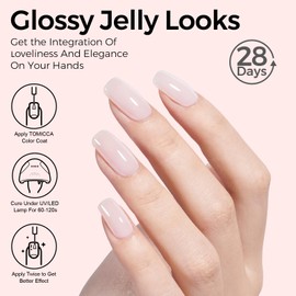 TOMICCA Gel Nail Polish, Jelly Milky Pink Gel Polish, Light Pink Nail Polish Quick Dry, UV Clear Pink Gel Polish Colors Long Lasting Nail Art Manicure Home DIY