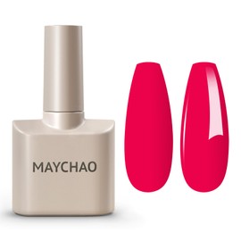 MAYCHAO 15ML Neon Rose Gel Nail Polish 1Pc Bright Rose Pink Gel Polish Soak Off UV LED Nail Polish Nail Art Starter Manicure Salon DIY at Home, 0.5 OZ