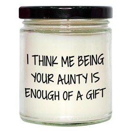 Aunty's Lovely Gift, Vanilla Soy Candle, I Think Me Being Your Aunty, Special Valentine's Day Unique Gift, Aunty's Heartfelt Love (180 Characters)
