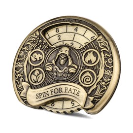 Rogue Fingertips Gyro, DND Wheel Cube Spinner, 7-in-1 Metal D&D Dice, Roulette Dice Spinner for DND, D&D Gifts with Dragon Logo Gift Bag, RPG, Role Playing Board Game Accessories, Bronze