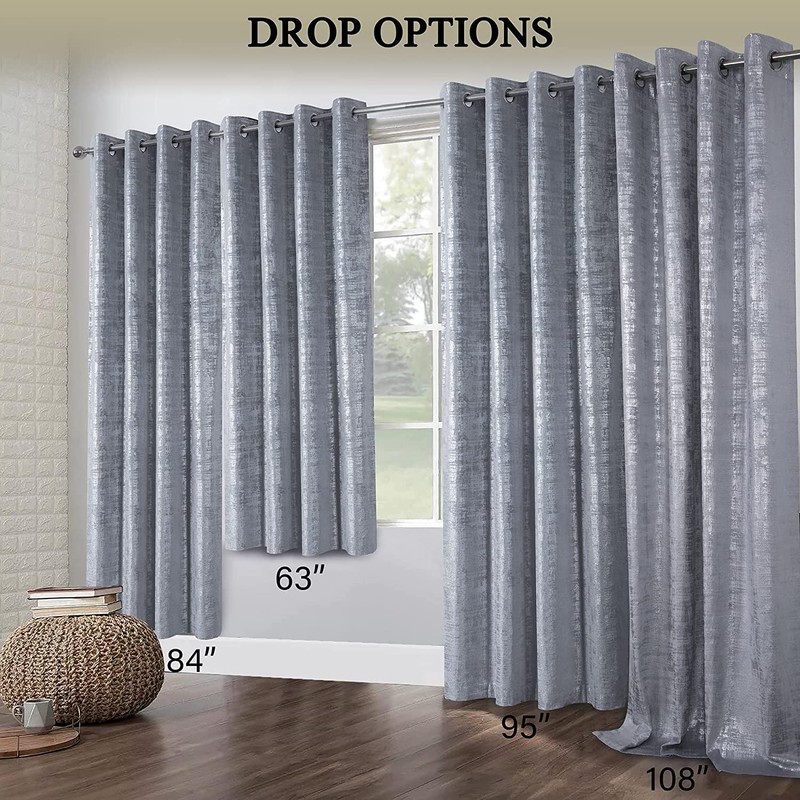 always4u Soft Velvet Curtains 95 Inch Length Luxury Bedroom Curtains