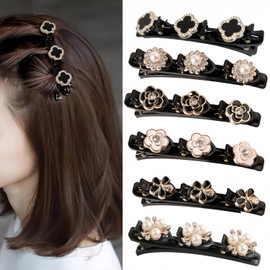 Alfven Hair Clips with Sparkling Crystal Stones, Pack of 6 Braided Hair Clips Women's Hummingbird Hair Clip Hair Clips for Women Women