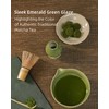 ZENS Matcha Whisk Set, 17oz Ceramic Matcha Bowl with Spout