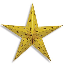 Beistle 24" Dimensional Foil Star, Gold (1/Pkg) - 12 Pack