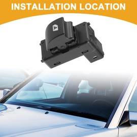 Partuto Car Power Window Switch No.6490HQ - for Citroen, for Peugeot Plastic Metal Black - 1 Pcs