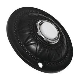 WESUA Wired Iron Classic LED Lighted Doorbell Push Button Switch 2.3" For Chime (Black)