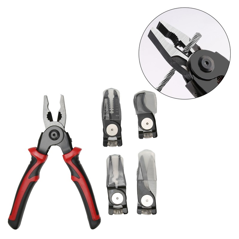 Wire Cutters Tool Steel 5 Replaceable Heads Anti Slip TPR