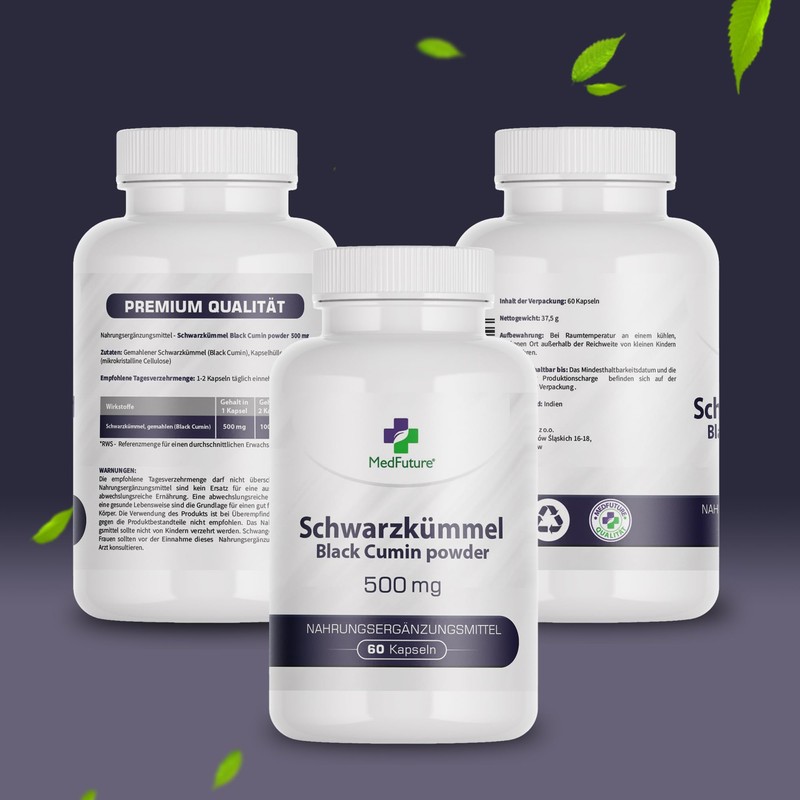 Black Cumin - 500 mg 60 Capsules Strengthens Immunity