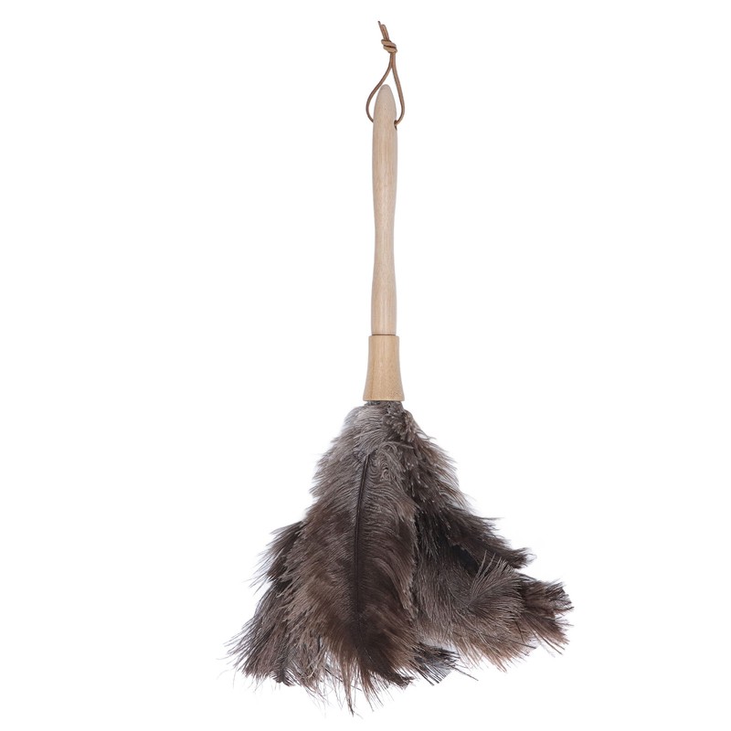 Feather Duster Light Weight Soft Long Handle Reusable Black Ostrich