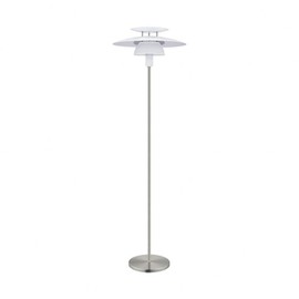 EGLO 98389A Brenda Floor Lamp 1-Light 60 Watts, Satin Nickel