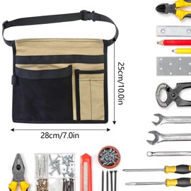 Tool Belts for Men, Multifunctional Canvas Tool Belt Pouch 12OZ Toolbelt Bag with Adjustable Belt Clip for Workshop Storage Wood Working Tools Garden
