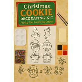Yummy Doodle Kit Christmas Cookie Decorating Kit for Kids – 12 Edible Stencils with Santa, Tree, Stocking, Wreath – Icing, Gel Colors, Brushes & Sprinkles – Fun No-Bake Holiday Activity