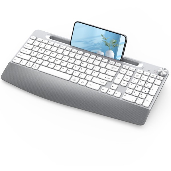 JOYACCESS Ergonomic Wireless Keyboard, 2.4GHz Cordless USB Full-Size Keyboard with