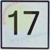 BuildingSigns.com Elevator Floor Number 17 Sign- Elevator JAMB Plate Floor