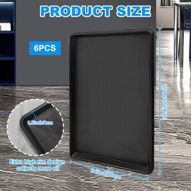 Hlimior 6Pcs Extra Large Auto Oil Drip Pan- 35.4 x 24 x1.6 Inches Oil Drip Tray for Under Car Plastic Oil Tray,Oil Catch Pan Replacement Tray to Keep Garage Floor Show Room Driveway Safe and Clean