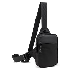 Lidxfeo Waterproof Crossbody Bag, Small, Multi-Pocket Chest Bag, Men, Anti-Theft Sling Shoulder Bag, for Hiking, Travel, Jogging etc, black