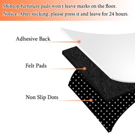 Shintop Antirutsch Pads, 50 mm Selbstklebend M?belstopper Gummi Anti Rutsch Pads fr Sofa Sthle F?e Stopper, Ideal fr Fliesenb?den, Holzlaminatb?den (16 Stck)