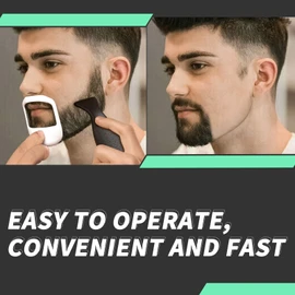 Beard Shaper Template Shaping Tool,NUTRISMART Transparent Styling Comb Stencil for Goatee Mustache Sideburns Facial Hair Trimming Grooming Guide for Men Jaw Cheek Neck Line Symmetric Curve