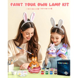 JMHACHY Paint Your Own Lamp Kit - Bunny Art Crafts for Kids Ages 4-8, Painting Kit for Girls and Boys, Bunny Toy Gift for Kids Ages 8-12, Easter Egg Dye Basket Stuffer Creative Art Supplies
