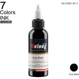 Tattoo Ink,Solong Tattoo Ink Color Set Easy to Mix Professional Tattoo Ink Set 1 OZ 7 Basic Pigment Kit Colors Original TI302-30-7-SL