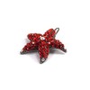 Decorative Hair Clip Starfish Rhinestone Crystal Hair Barrette, 1pc, Red