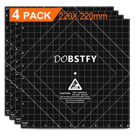 DOBSTFY 3D Printing Build Surface, 3D Printer Heat Bed Platform Sticker Sheet, 220mmx220mm (8.7" x 8.7") with Premium Adhesive, 0.5" Grid, for 3D Printers MK2, MK2A, MK3, Anet A8, Anet A6, Pack of 4