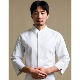 a mont Danjo Sushi Chef Coat, Chef Jacket, Japanese Restaurant Uniform, 3/4 sleeve, White, AJ1867