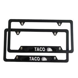 License Plate Frame Cover Holder, Black for Tacos Funny Tacoma, Truck Car Accessories 2PCS