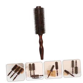 Ipetboom Combing Brush Straightening Hair Brush Curly Hair Comb Styling Brush to Rotate Lotus Tree Modeling Wood Detangler Hair Brush