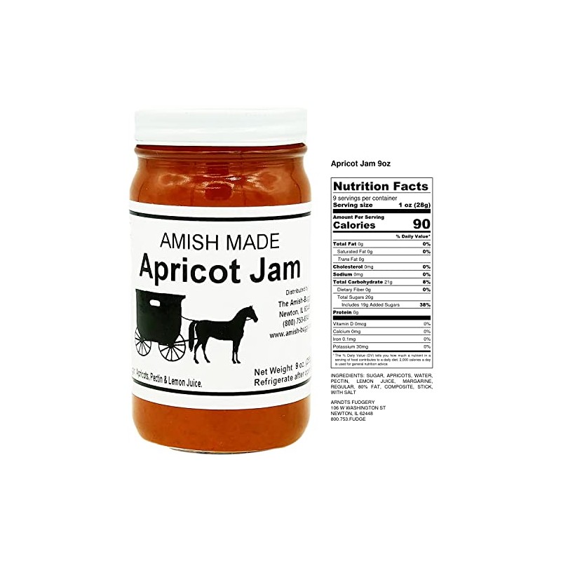 Amish Jam Apricot - 8 Oz Set of Three Jars