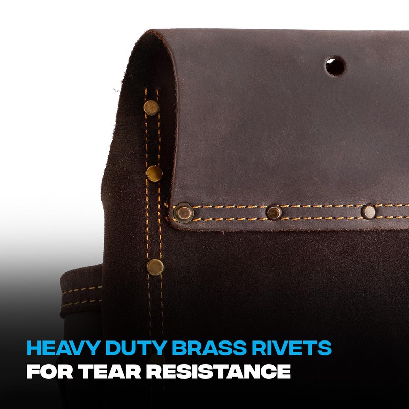 OX Tools Pro Oil Tanned Leather Nail Bag 4 Pocket