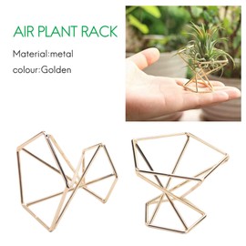 Yuikome Set of 3 Geometric Air Plant Holder Planes Rack Metal Plant Stand Planter Shelves Himmeli Decor Tillandsia Container