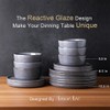 AmorArc Stoneware Dinnerware Sets,Round Reactive Glaze Ceramic Plates and Bowls