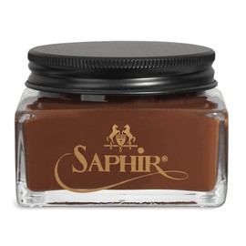 SAPHIR Medaille d'Or Pommadier Cream 75ml – Natural Cream Leather Shoe Polish, Leather Conditioner for Boots, Handbags – Medium Brown