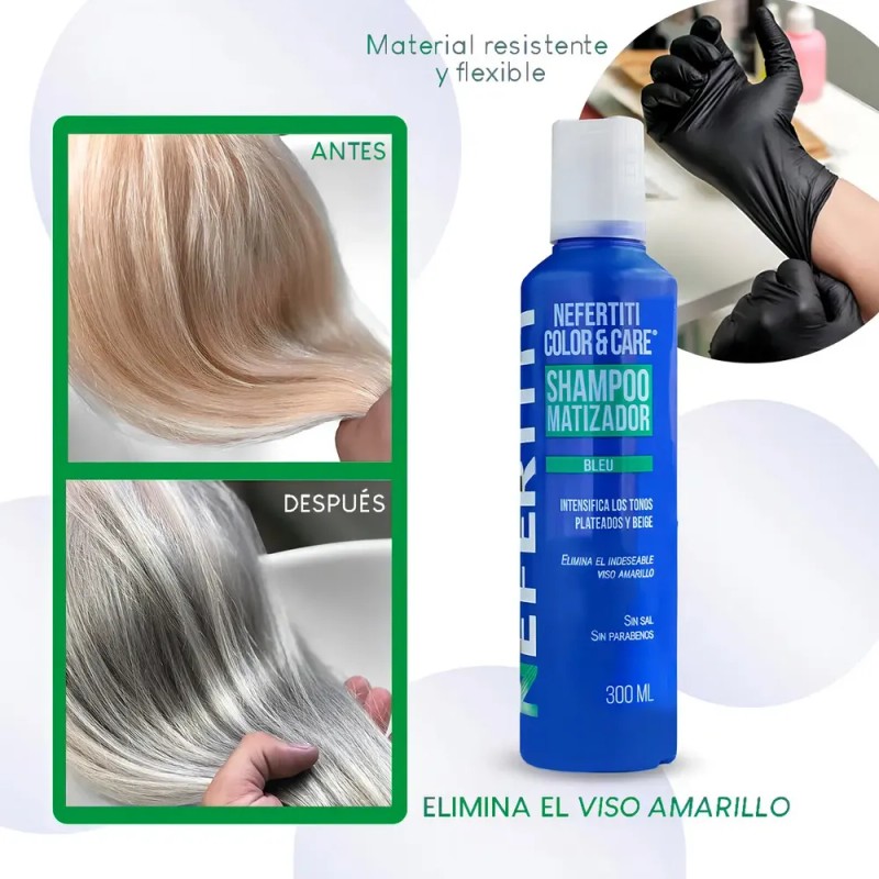 Shampoo Matizador Bleu Azul Neutraliza Amarillos Y Naranjas