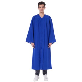 Grad HAGO Unisex Matte Choir Robe for Church baptism robes for water baptism,Graduation Gown for School, Royal Blue, 42