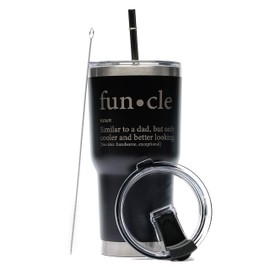 Greatness Line Funcle Uncle Gift Idea Novelty Graphic Humor Sarcastic Cool Very Funny 30 oz SS Tumbler Black Powder Coated Laser Engraved