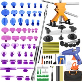 Megapuxin 96Pcs Paintless Dent Repair Kit, Car Dent Puller Kit, Removal Tools with Reflector Board – Dent Puller for Car Body, Big & Small Dents, Door Dings, Creases, Hail Damage