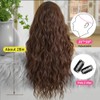 OUFEI Long Brown Wig With Bangs Wavy Wigs for Black