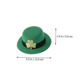 Baluue 2pcs Green Top Hat Hairpin Hair Ribbons Hair Barrettes Clipping Headdress St. Patrick's Day Hairpin Hat Clips Green Headwear Pulp