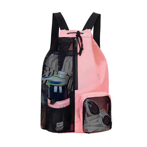 Waterproof Swim Bag with Wet Dry Compartment, Lightweight Mesh Backpack