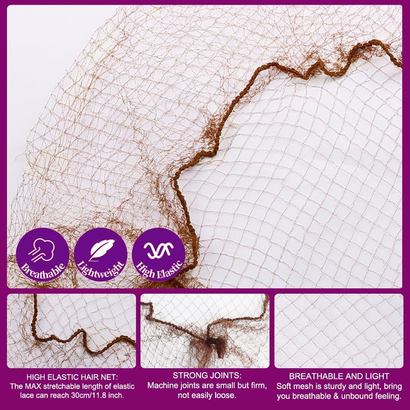 Ballet Bun Hair Nets 85Pcs 20 Invisible Elastic Edge Mesh
