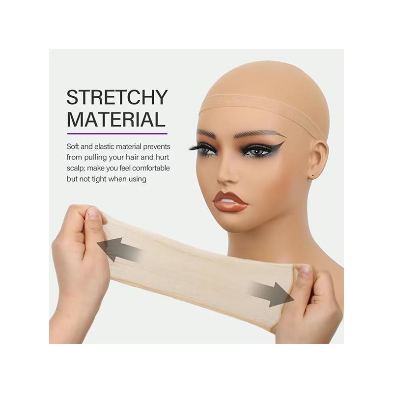 Invisible HD Human Hair Wig cap 12 Pieces/pack Stretch Elastic